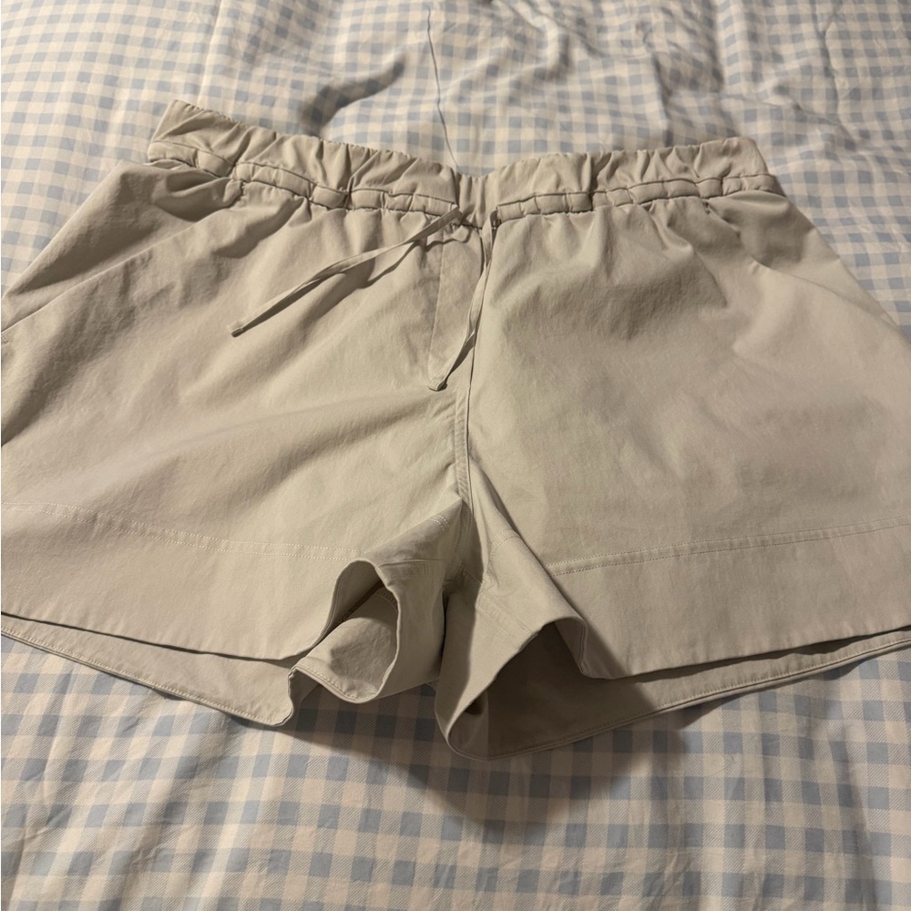 lululemon athletica Light Beige Drawstring Athletic Shorts